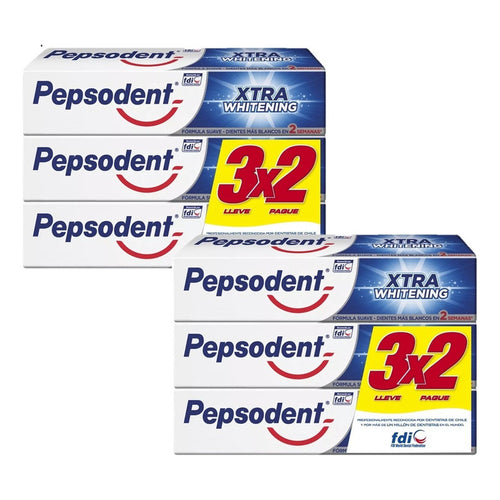 Pack X6 Pepsodent Pasta Dental Xtra Whitening 130g C/u