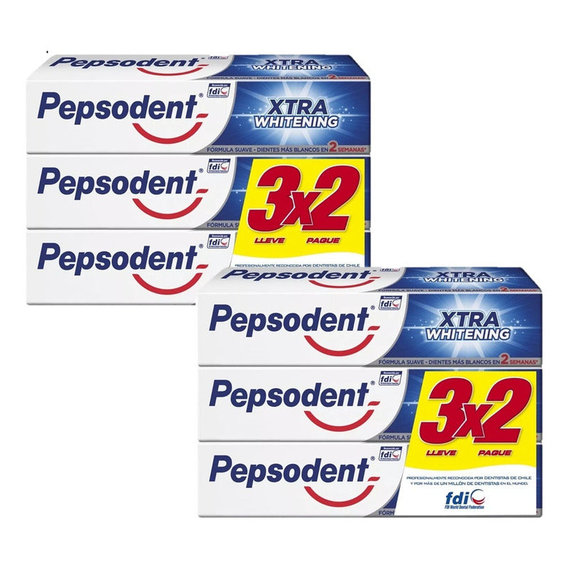 Pack X6 Pepsodent Pasta Dental Xtra Whitening 130g C/u