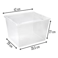 X2 Caja Organizadora Apilable Reyplast Modubox 30 L Con Tapa Transparente Lisa