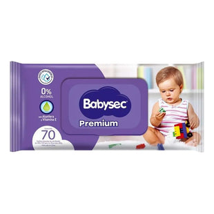 X5 Toallitas Húmedas Babysec Premium Paquete 70 Toallitasc/u