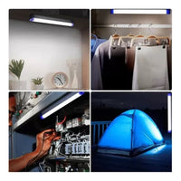 Pack 2 Barra De Luz 52cm Recargable 60w Escalera Tope Cocina Azul