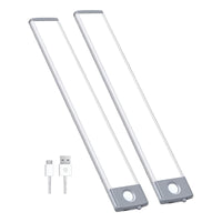 Pack2 Luz De Emergencia Barra Led Con Sensor Movimiento 30cm Gris