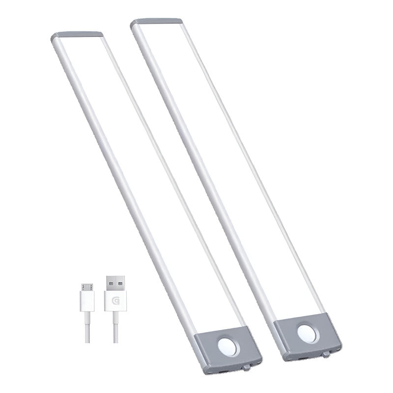 Pack2 Luz De Emergencia Barra Led Con Sensor Movimiento 30cm Gris