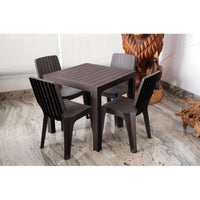 Mesa Roble Ratán Exterior Madera Living Comedor Terraza