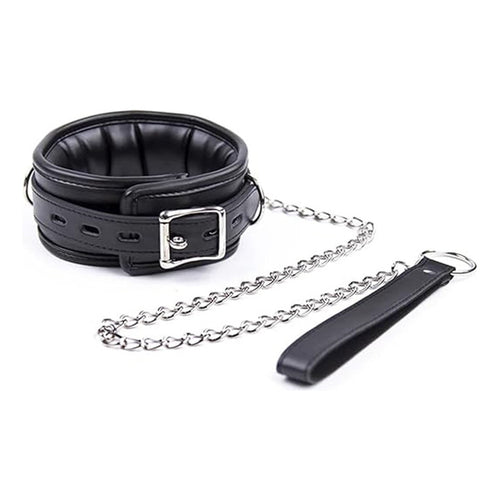 Collar Bdsm Ajustable Cadena Correa Parejas Gótico Sexy Negro Bdsm