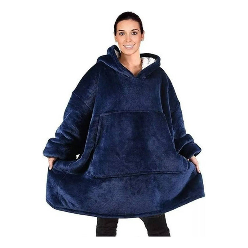 Polerón Sherpa Con Capucha Chiporro Huggle Hoodie Pijama Invierno Polar