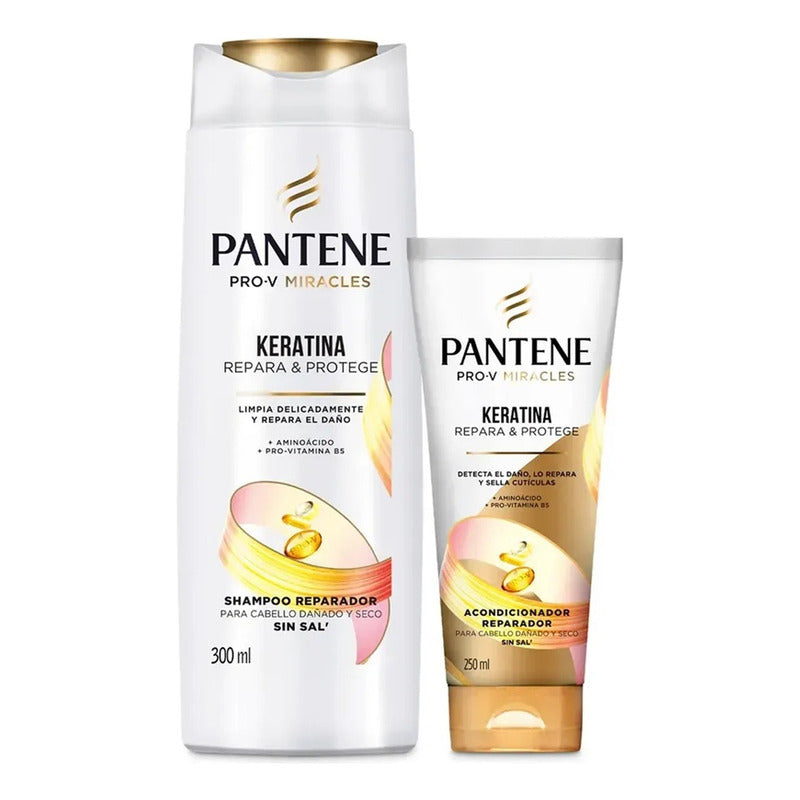 Pack Pantene Keratina Shampoo 300ml + Acondicionador 250ml