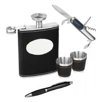 Licorera Petaca Wisquera 9oz + Copas + Accesorios