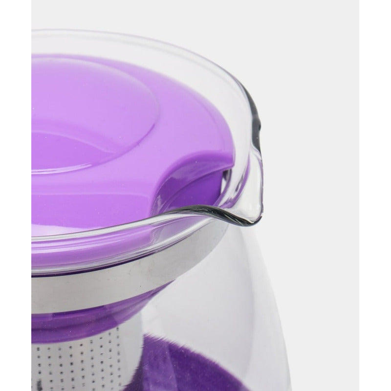 Tetera Jarra De Vidrio Con Filtro Metálico Té Café 2000ml