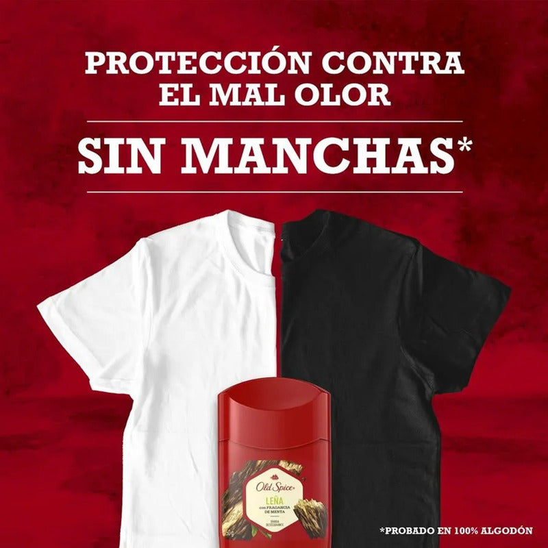 Pack X3 Desodorante Barra Old Spice Leña 50g Fragancia Menta Menta