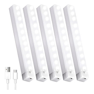 X5 Luz Barra Led 20cm Sensor Movimiento Ahorro Energia Hogar Blanco