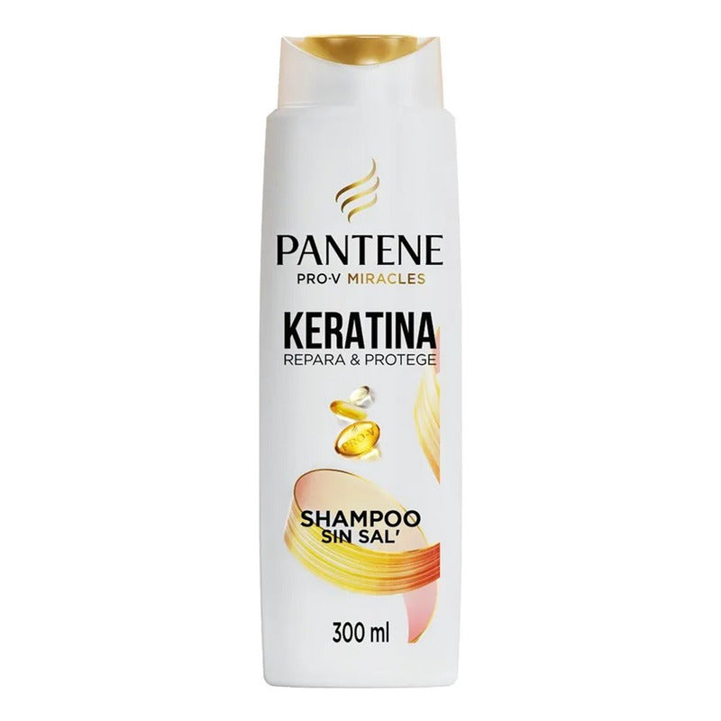 X2 Shampoo Pantene Keratina Repara & Protege Sin Sal 300ml