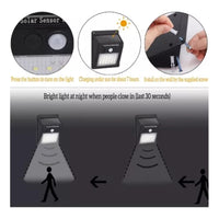 X3 Foco Exterior Luminaria Solar Led Lampara Farol Sensor Negro