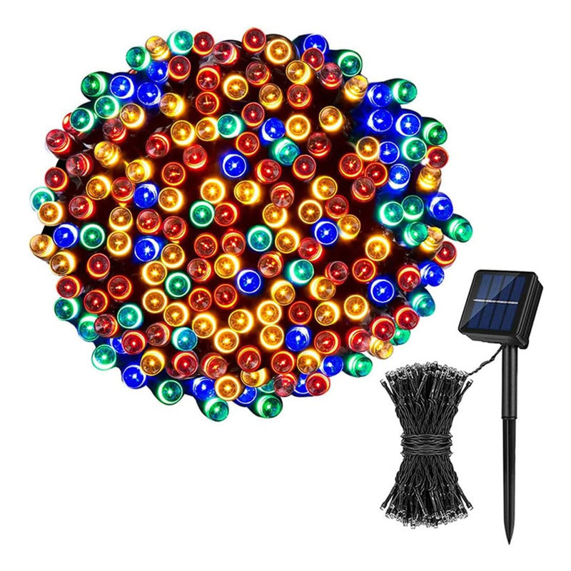 Luces Navidad Guirnalda Solar 100 Led 10 Metros Decorativa