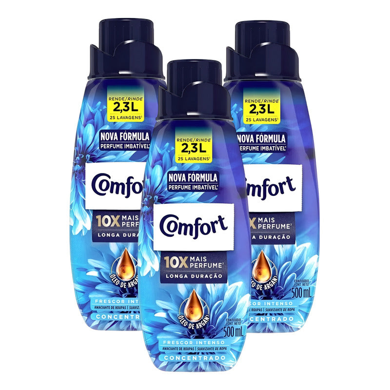 X3 Suavizante Comfort Concentrado 500ml Frescor Intenso