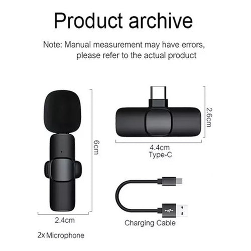 Micrófono Inalámbrico De Solapa Lavalier Celular Usb-c Negro