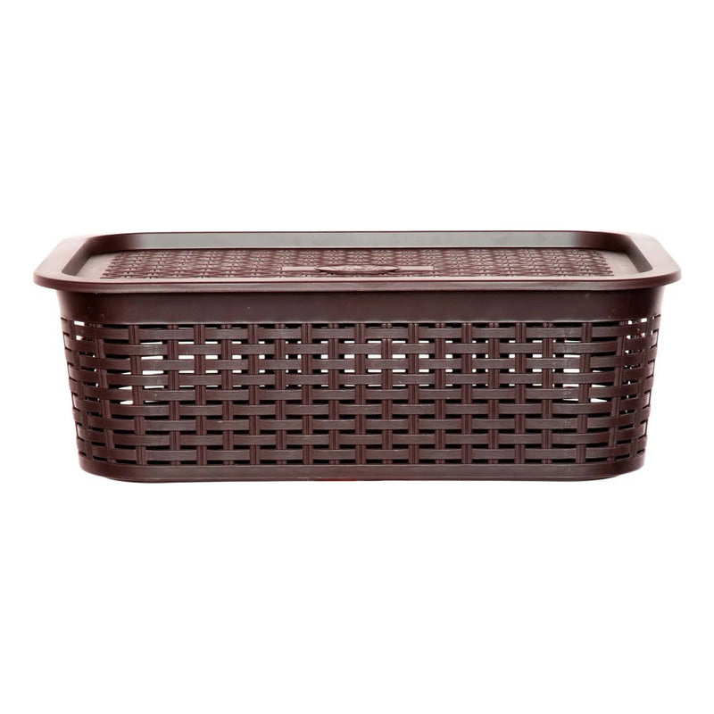 X2 Canastilla Caja Organizador 13 Litros Canastilla Tavarúa Marrón Ratán
