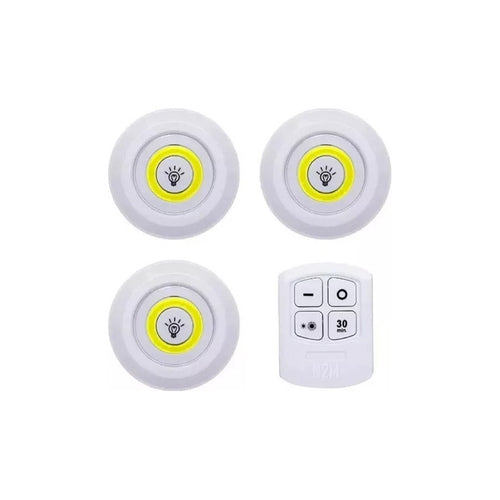 Luces Led Inalámbricas Con Mando A Distancia Juego 3 Portati Blanco