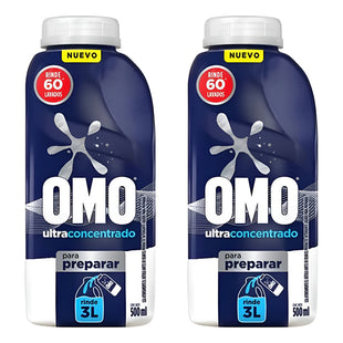 X2 Detergente Omo Concentrado Para Preparar 500ml 60 Lavados