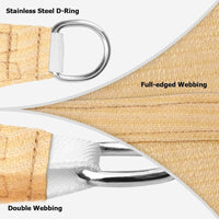 Toldo Vela Triangular 3x3x3 Sombra Cubierta Jardin Terraza Beige