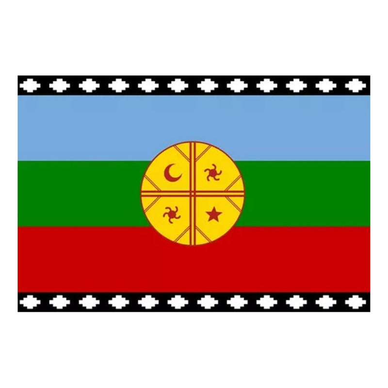 Pack X6 Bandera Mapuche Chilena Bandera Chile Mediana 90x145