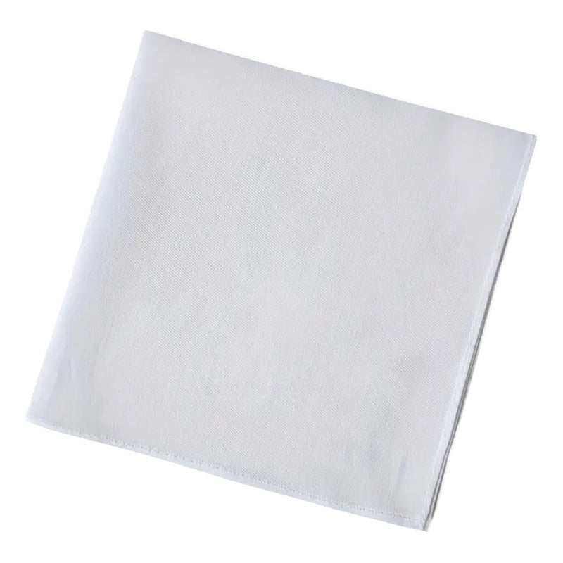 Pañuelo Blanco Cuadrado 28x28  Fiestas Patrias Cueca Chile Blanco Liso Estándar