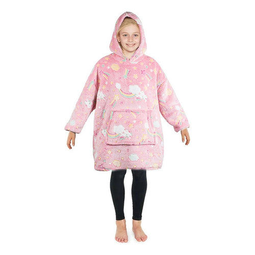 X2 Polerones Sherpa Chiporro Capucha Luminosa Niños Niñas Unica Rosa Nubes Estrellas