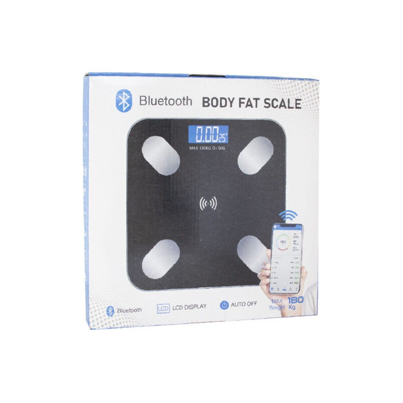 Balanza Pesa Digital Bluetooth Inteligente Smart Imc Baño Color Negro