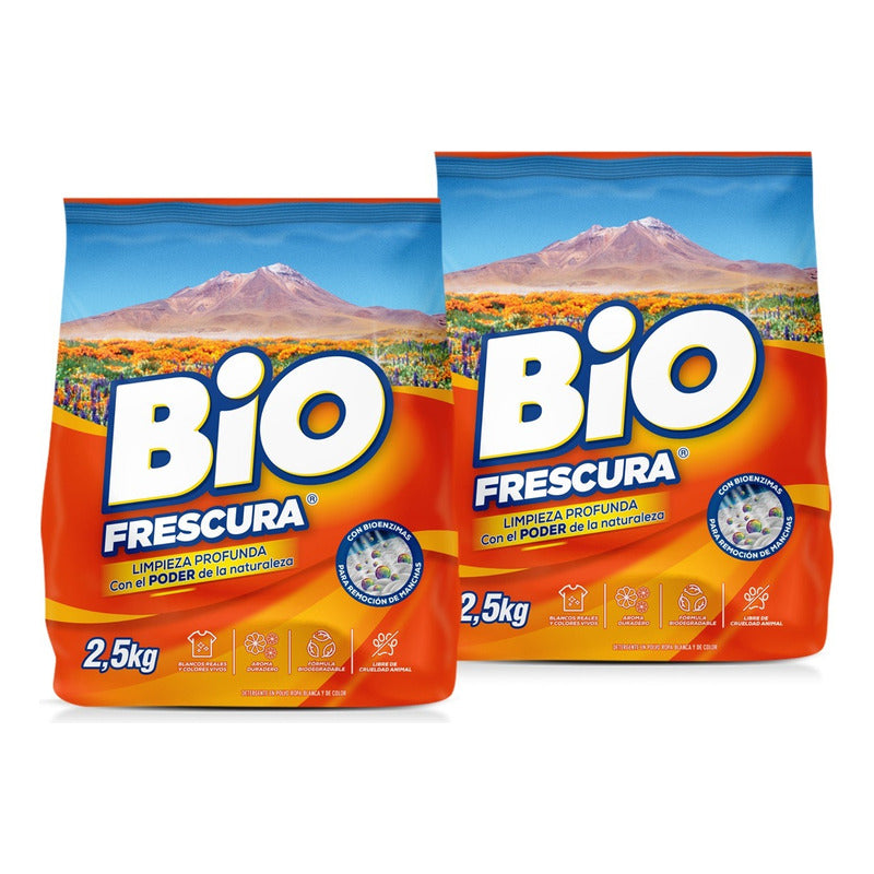 X2 Detergente Bio Frescura En Polvo Desierto Florido 2.5 Kg