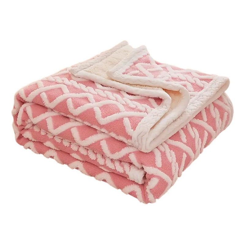 Frazada Sherpa Texturizada Diseño Premium Polar 160x220cm