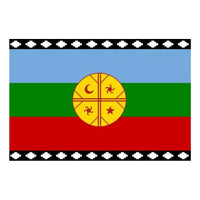 X4 Bandera Mapuche Chilena Bandera Chile Mediana 90x145 Tela Bandera Chile