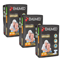X3 Pañales Para Adultos Emumed Premium Tamaño Mediano 20unid Mediano