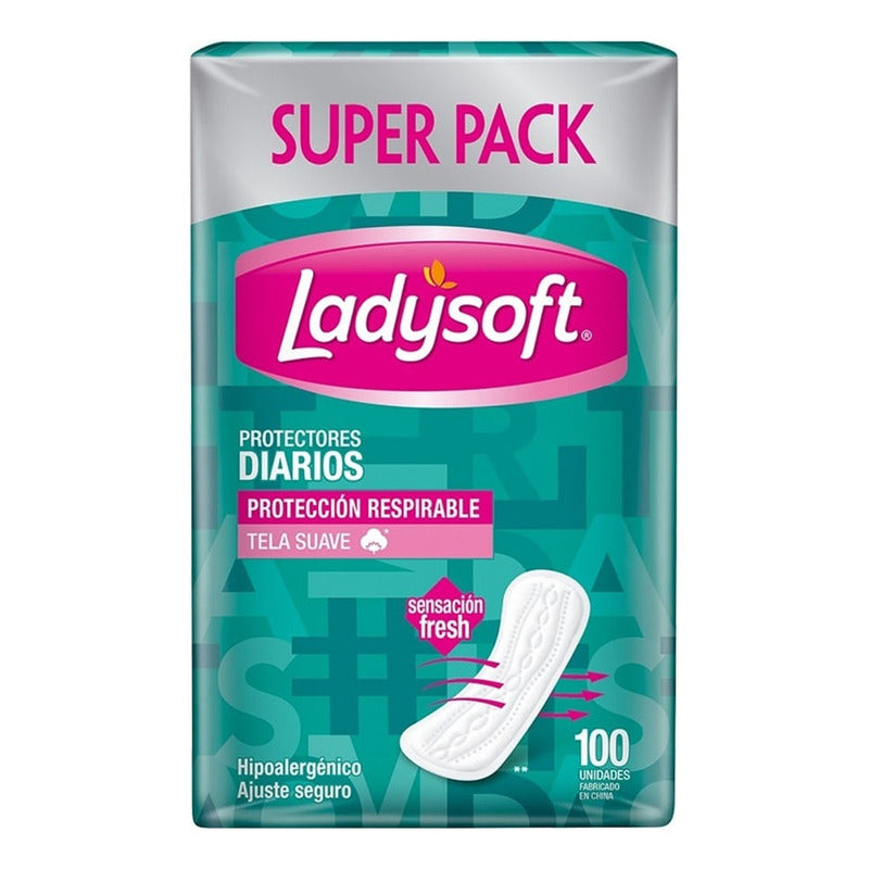 X3 Protectores Diarios Ladysoft Clásicos Tela Suave 100unid
