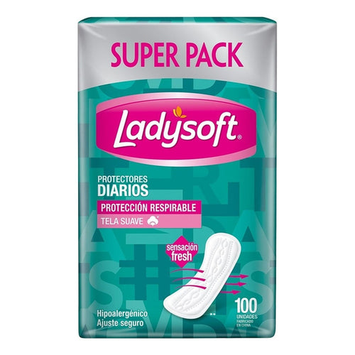 X5 Protectores Diarios Ladysoft Clásicos Tela Suave 100unid