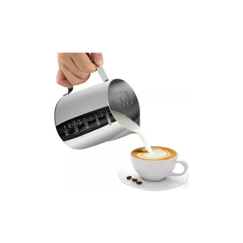 Jarra Espuma De Leche Barista Texturizar Pitcher Cafe 550ml Plateado