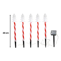 Set X10 Estacas Navidad Luces Navideñas Led Solar Decoración