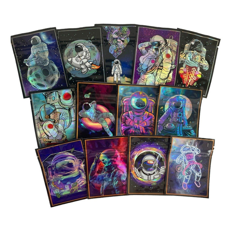 50 Bolsas De Mylar Diseños Colores Cierre Cremallera No Olor