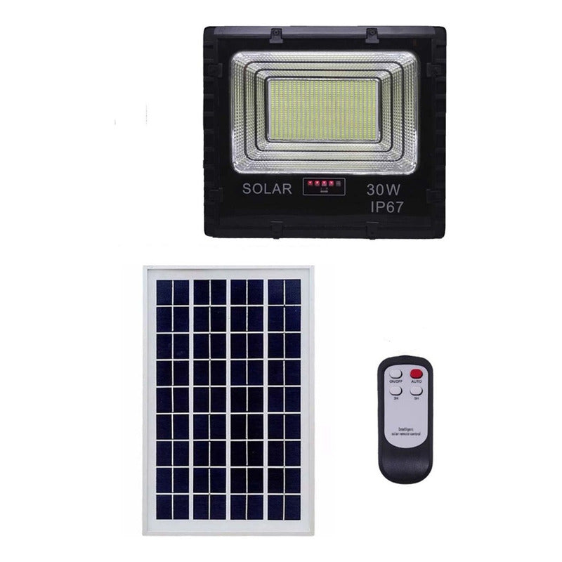 X2 Reflector Solar Panel Luz Iluminación Foco Solar Led 30w Negro Blanco Frío