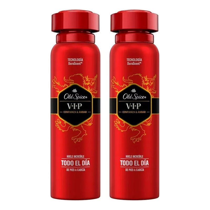 X2 Desodorante Old Spice Vip Confianz Ámbar Body Spray 150ml Ambar