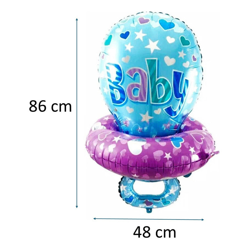 Globo Metalico Chupete Baby Shower Niño Niña Decoración