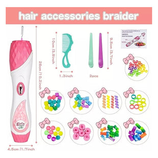Set Juego De Accesorios Cabello Maquina Trenzas Niñas Color