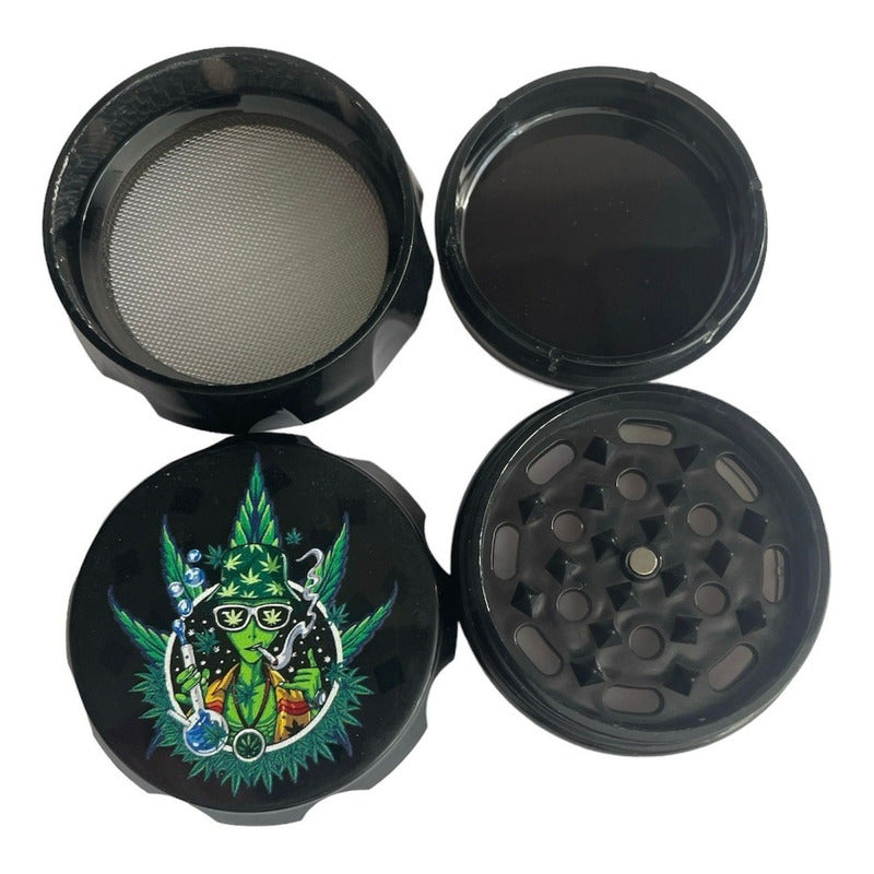Moledor Hierba Grinder Acrilico 3 Pisos Diseños Colores