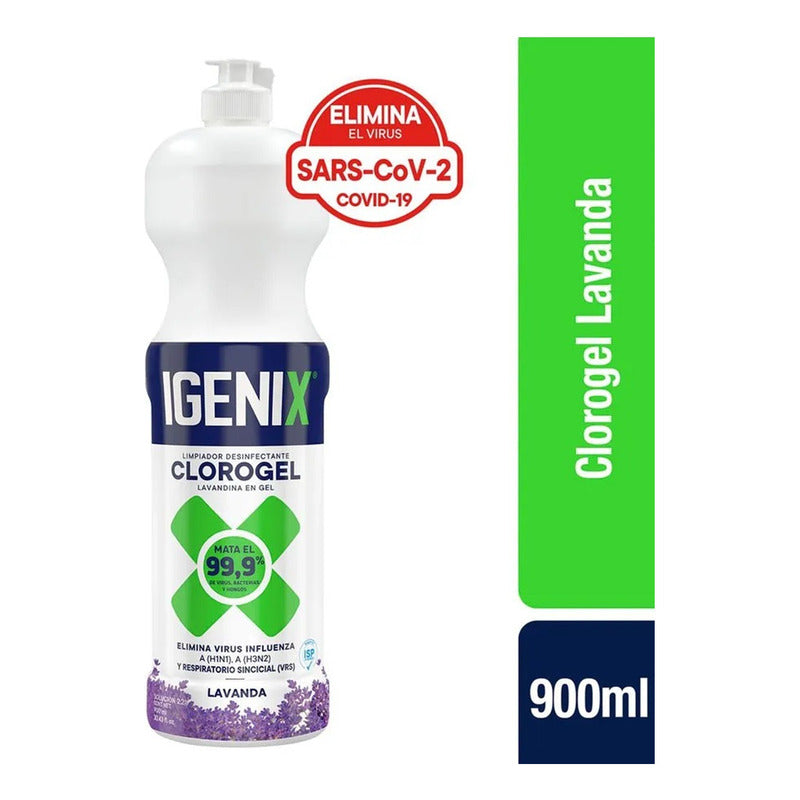 Pack X2 Limpiador Cloro Gel Igenix Lavanda 900ml