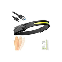 Pack X2 Linterna Frontal Led Con Sensor Luz Camping Minero Blanco