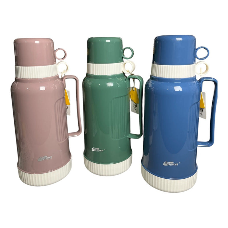 Termo Grande 1.8 Litros 2 Tazas Agua Caliente Fría Café