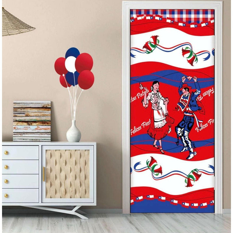 Funda De Puerta Decoración Fechas Patrias 100x210cm M5