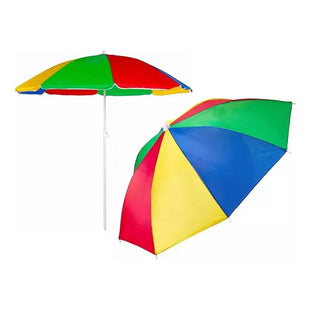 X2 Sombrilla Paragua Playa Verano Paragua Ajustable Plegable Verde Liso