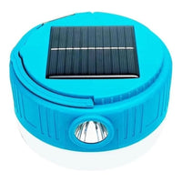 Lámpara Solar Led Recargable Portátil Luz Emergencia Camping Azul