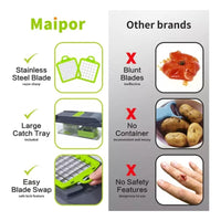 Cortador Procesador Alimentos Verduras Vegetales Importado Verde Lima