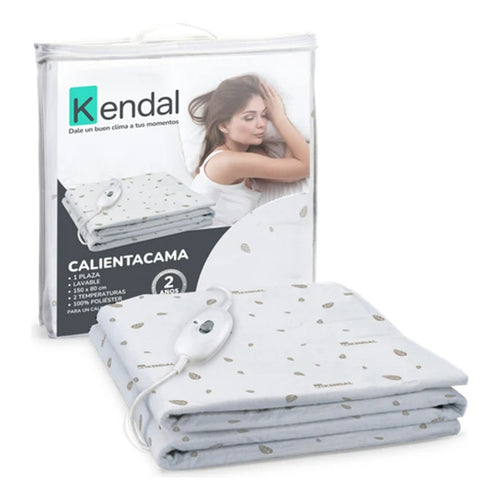 Calienta Cama Kendal 1 Plaza 150x80cm Individual Lavable Blanco Individual